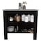 Tuhome Cala Kitchen Island, Four Legs, Three Shelves, Black/Ibiza Marble AWZ6538 - alternate 6